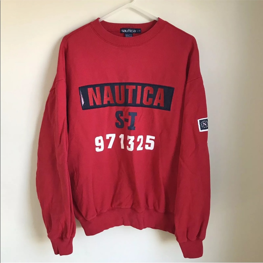 Vintage Nautica Crewneck Sweatshirt Red SI 971325